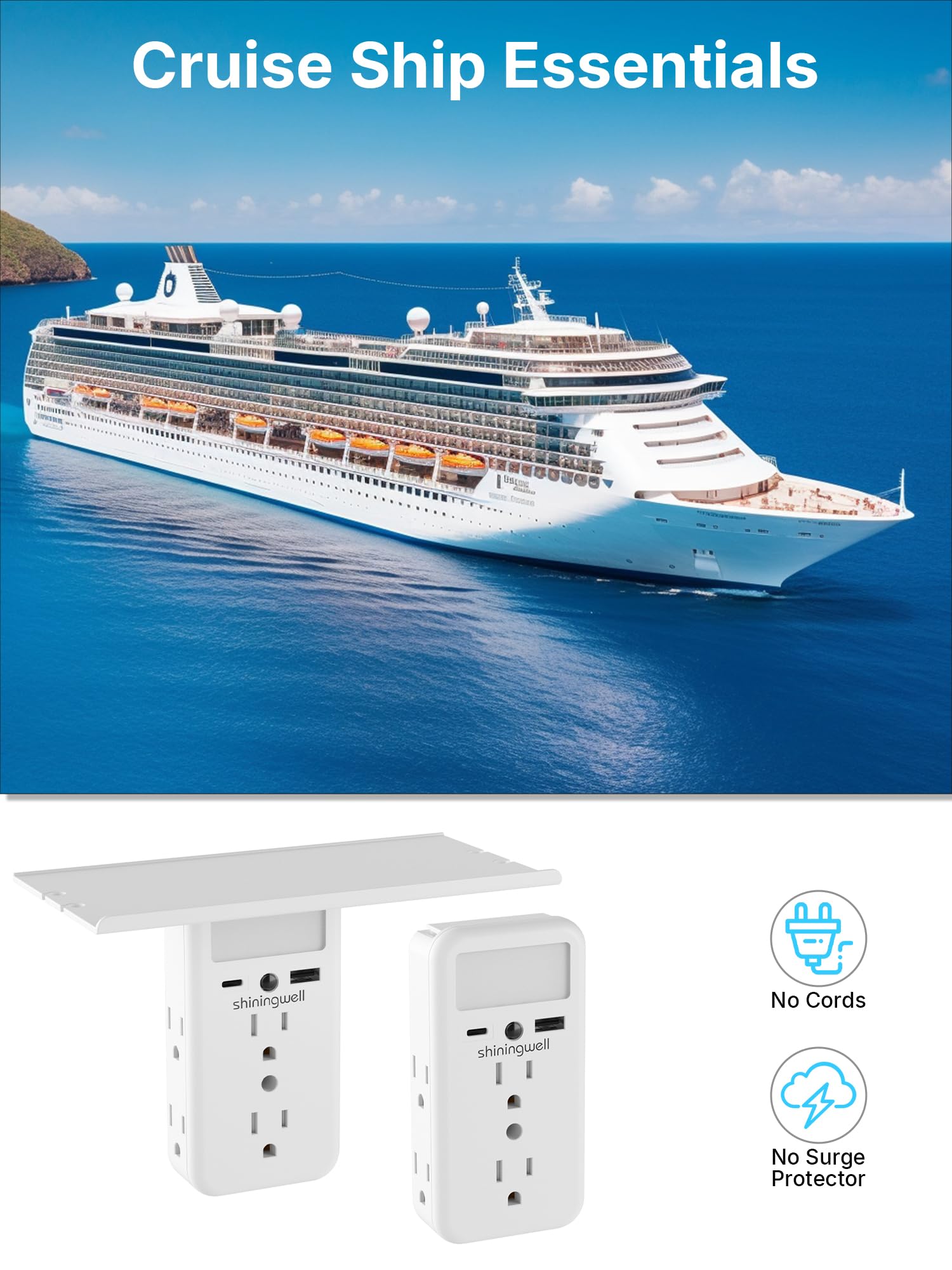 Space-saving wall design compact outlet extender