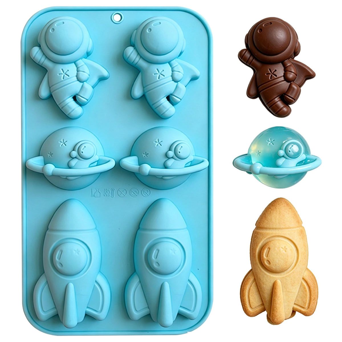 Space themed silicone mold astronaut design