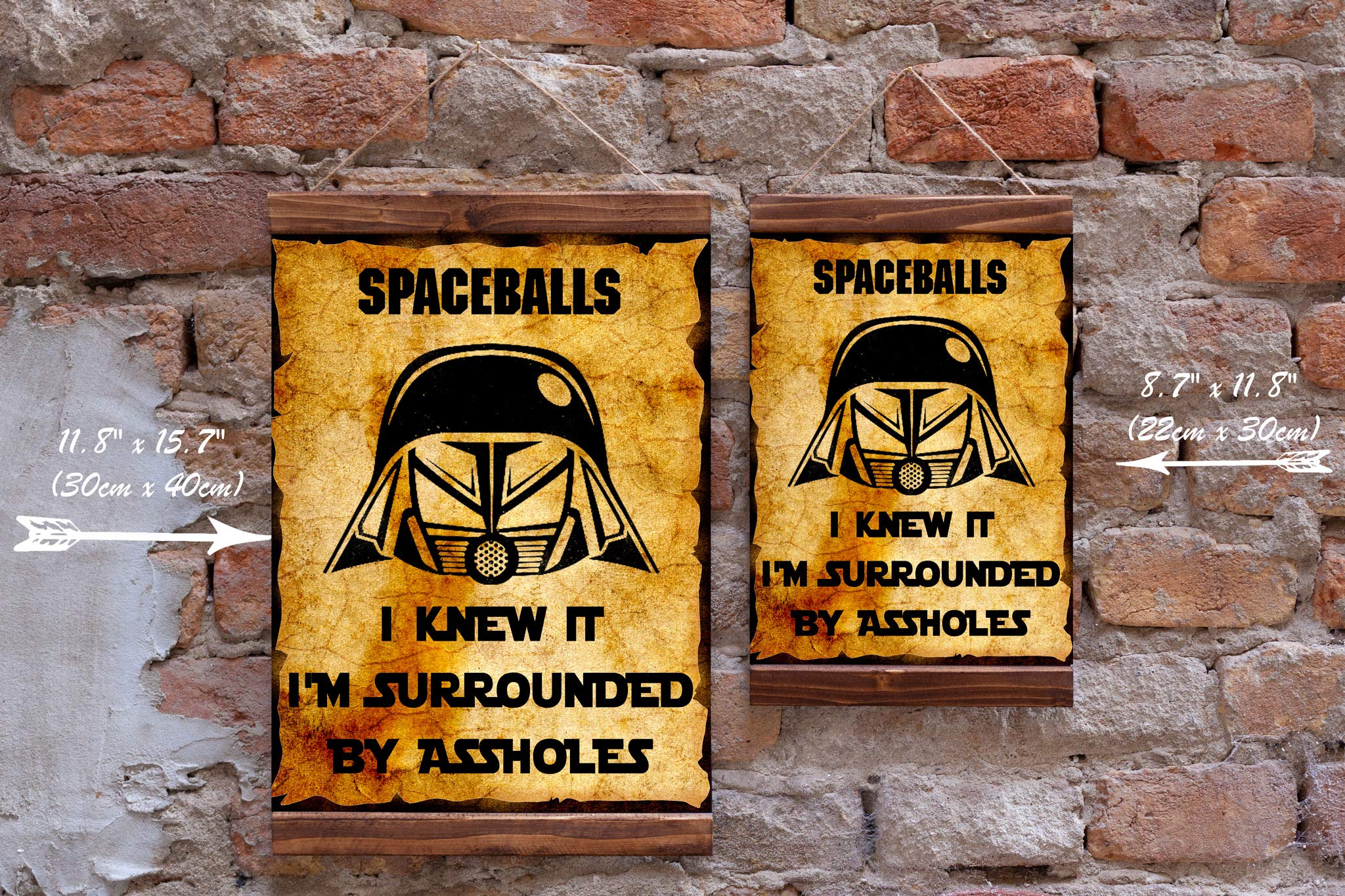 Dark Helmet quote I'm Surrounded by Assholes framed wall art