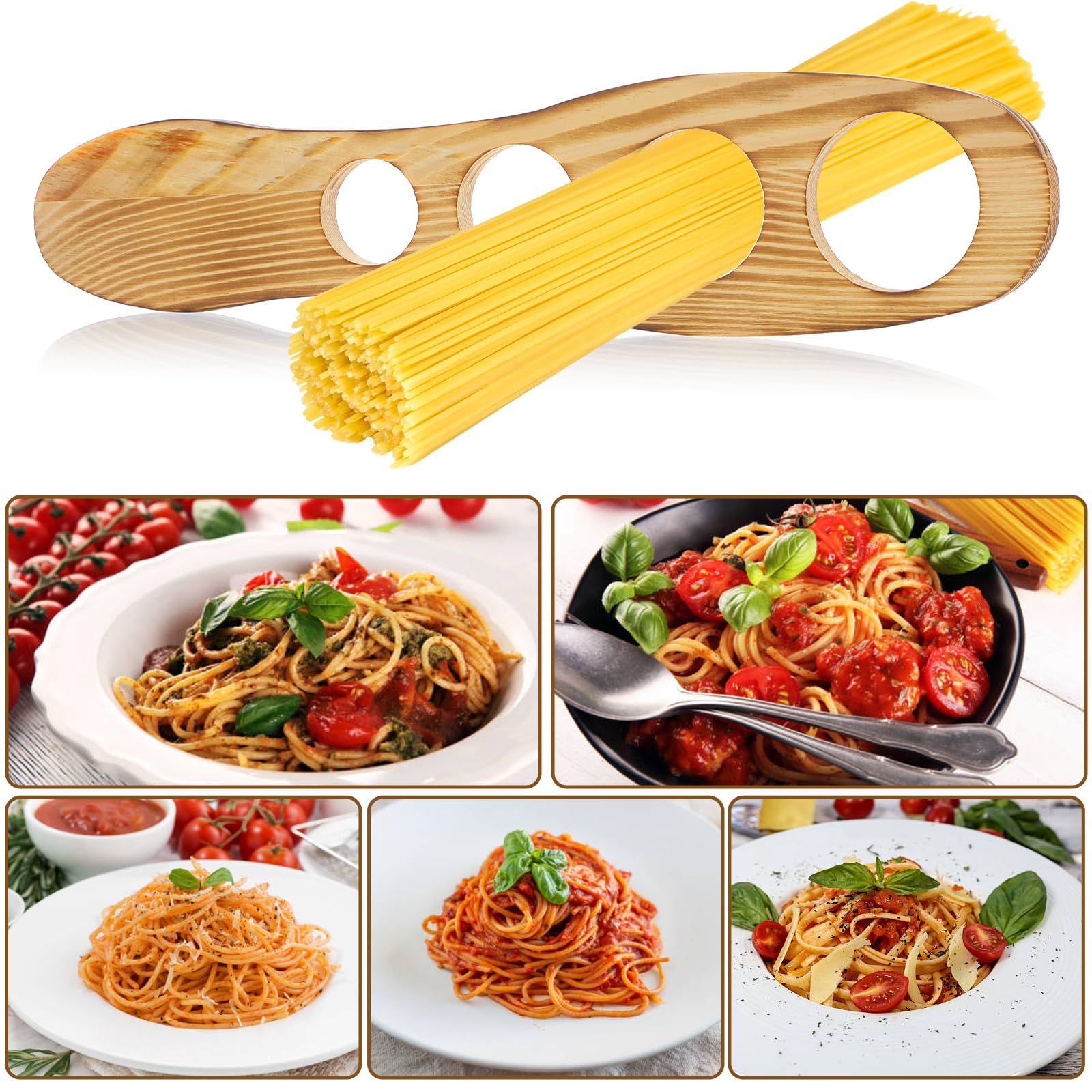 One wooden spaghetti measurer tool included per order