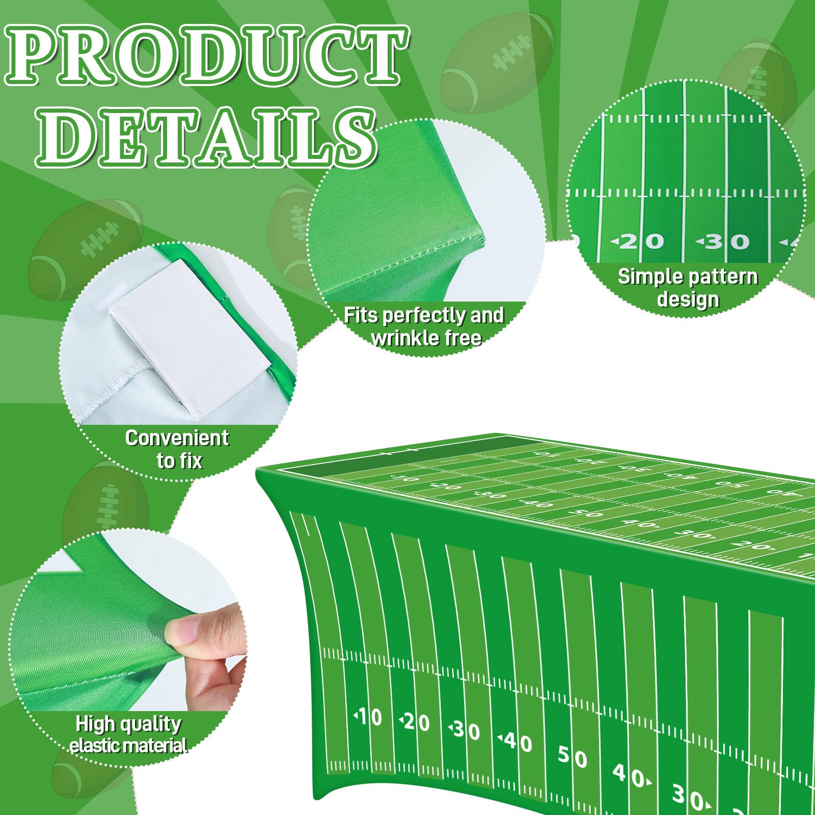 football field tablecloth with corner leg covers