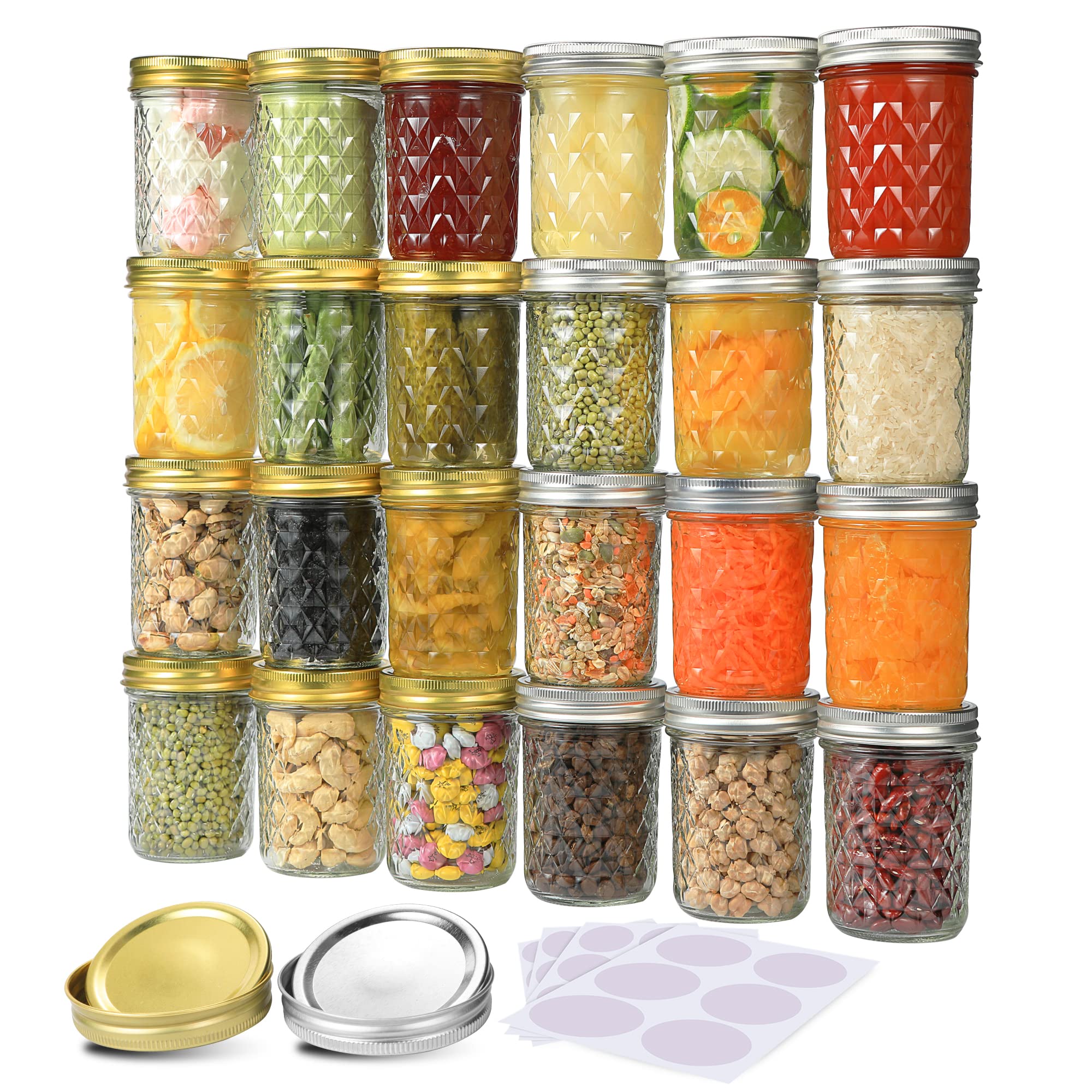 Vintage style quilted jars from SPANLA 8 oz