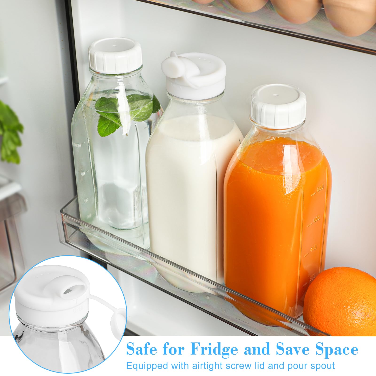 spare lid with silicone gasket for glass bottle