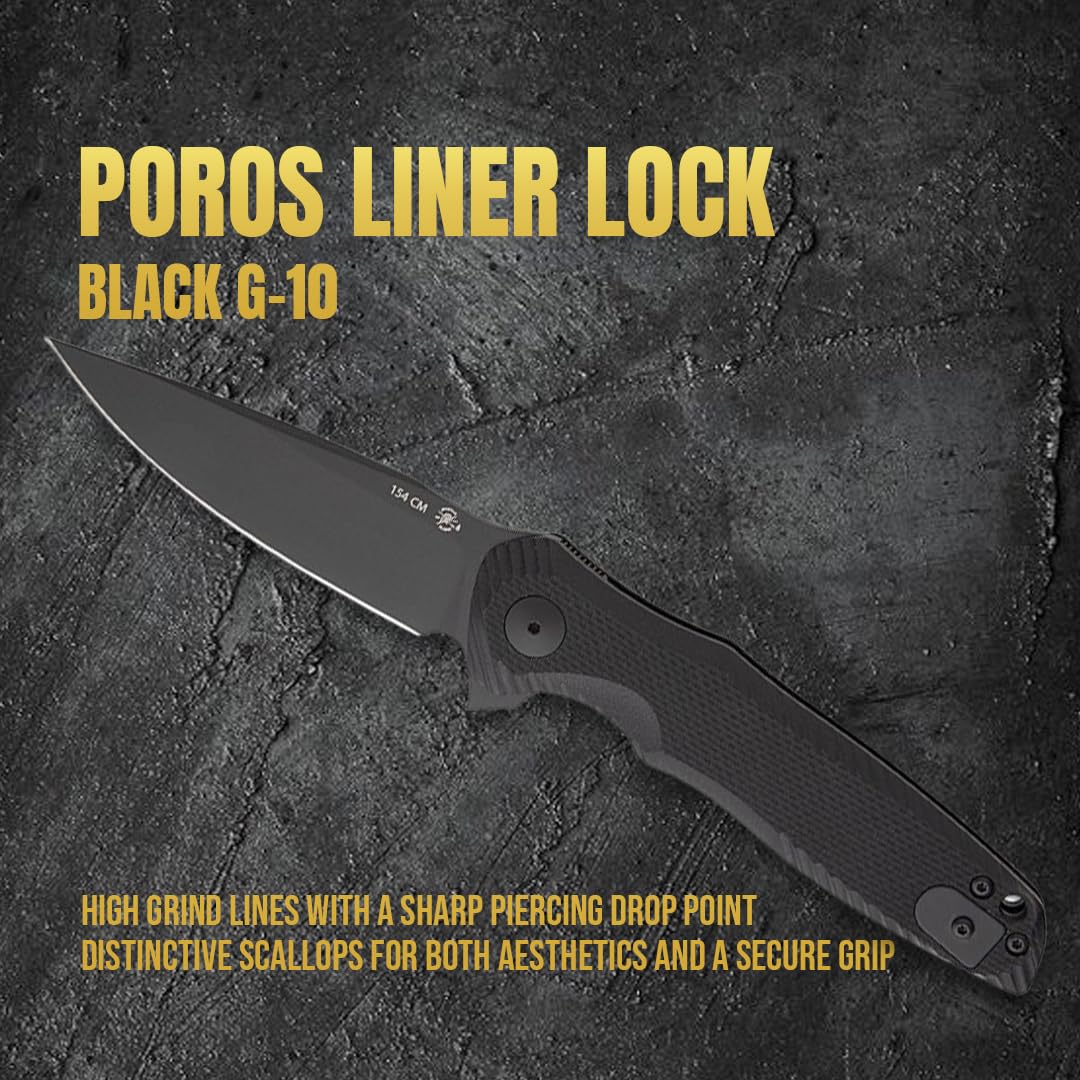 154CM stainless steel blade on Spartan Blades POROS