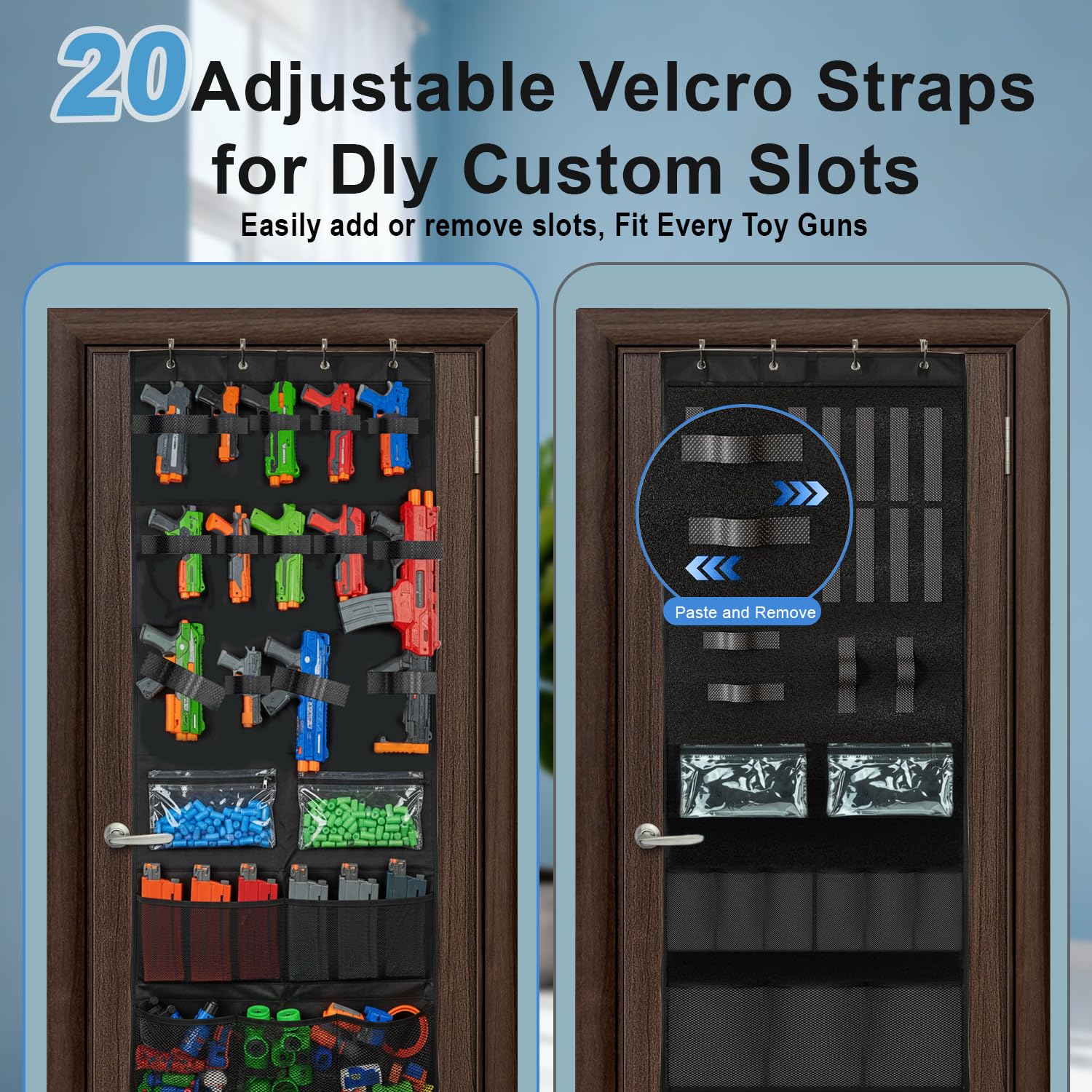 Nerf-style toy guns organizer compatible with Nerf blasters