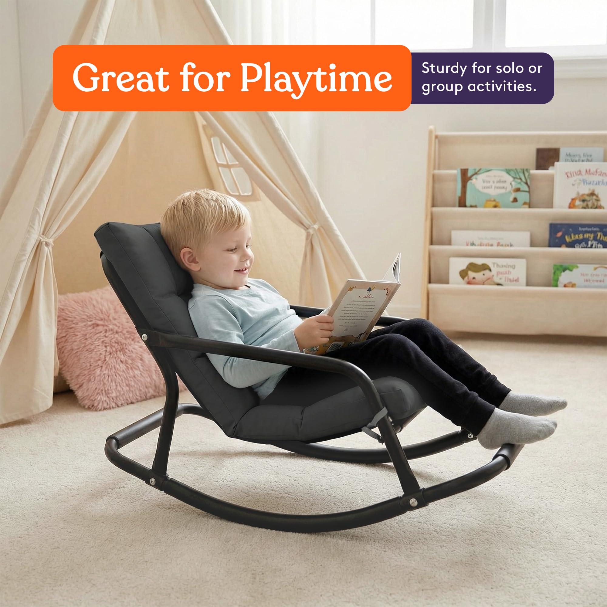 Special Supplies durable rocking chair charcoal sturdy frame