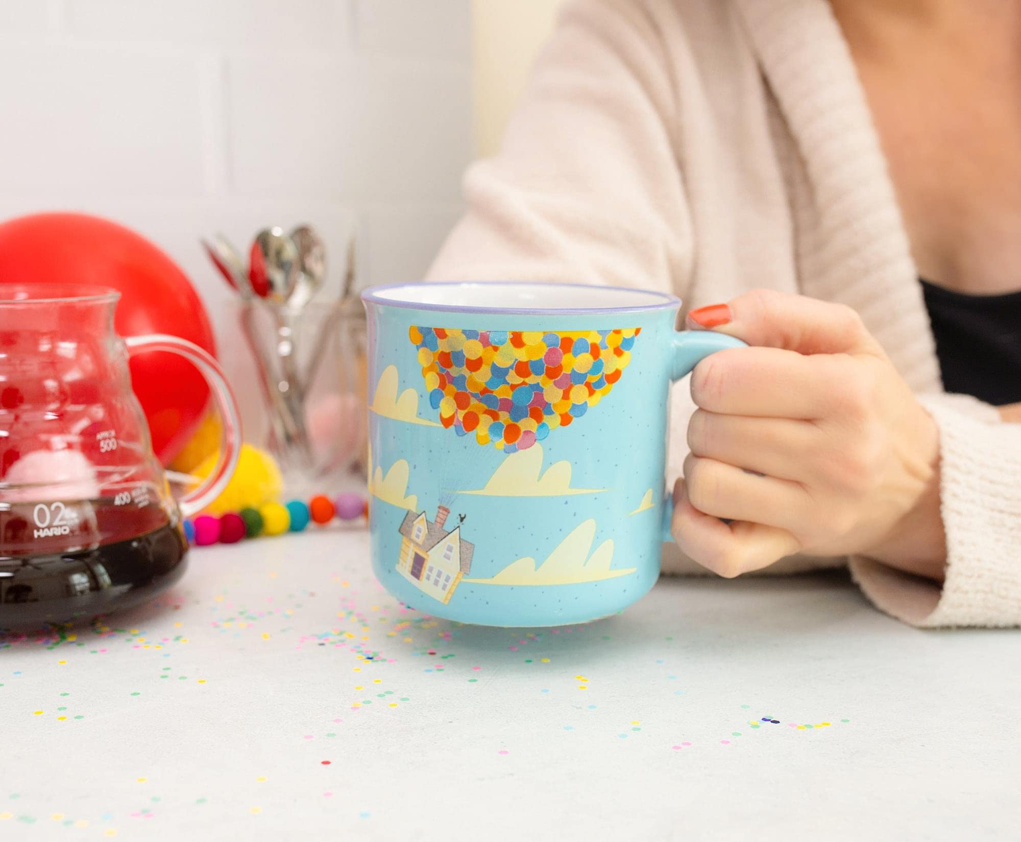 Speckled blue ceramic mug for coffee or cocoa