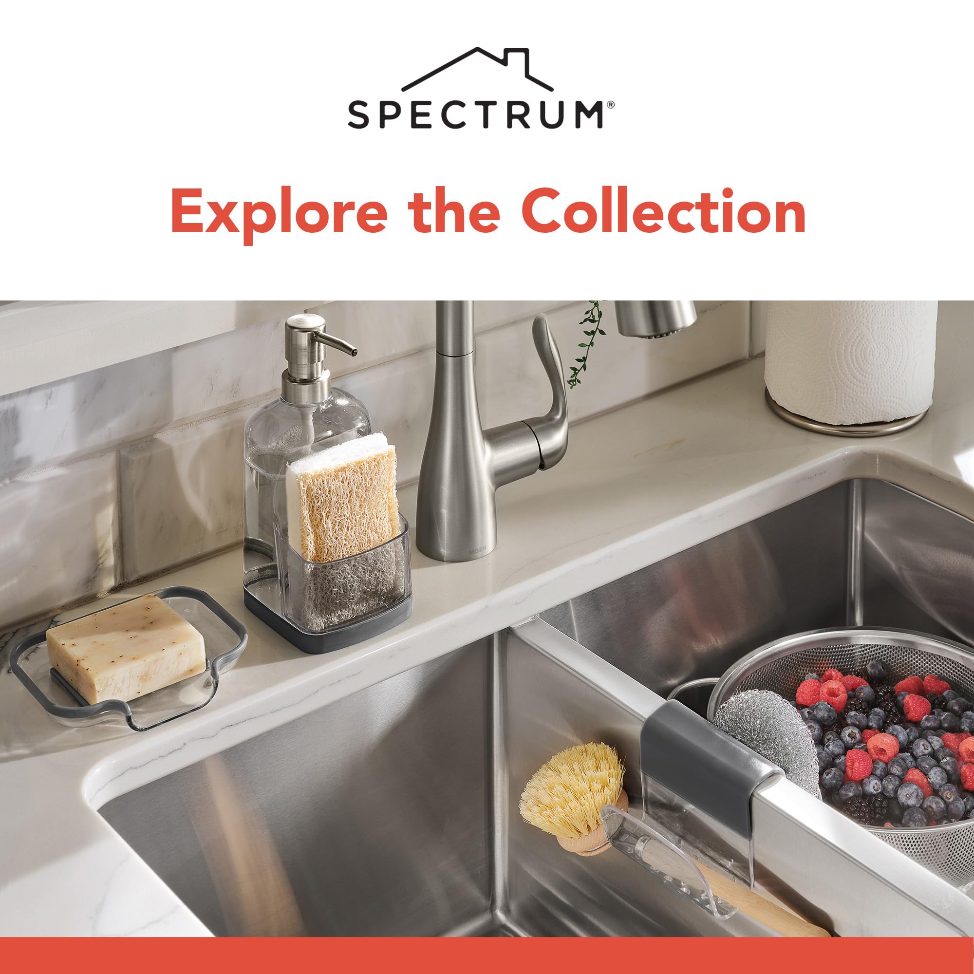 Kitchen sink organization accessory for brushes and sponges