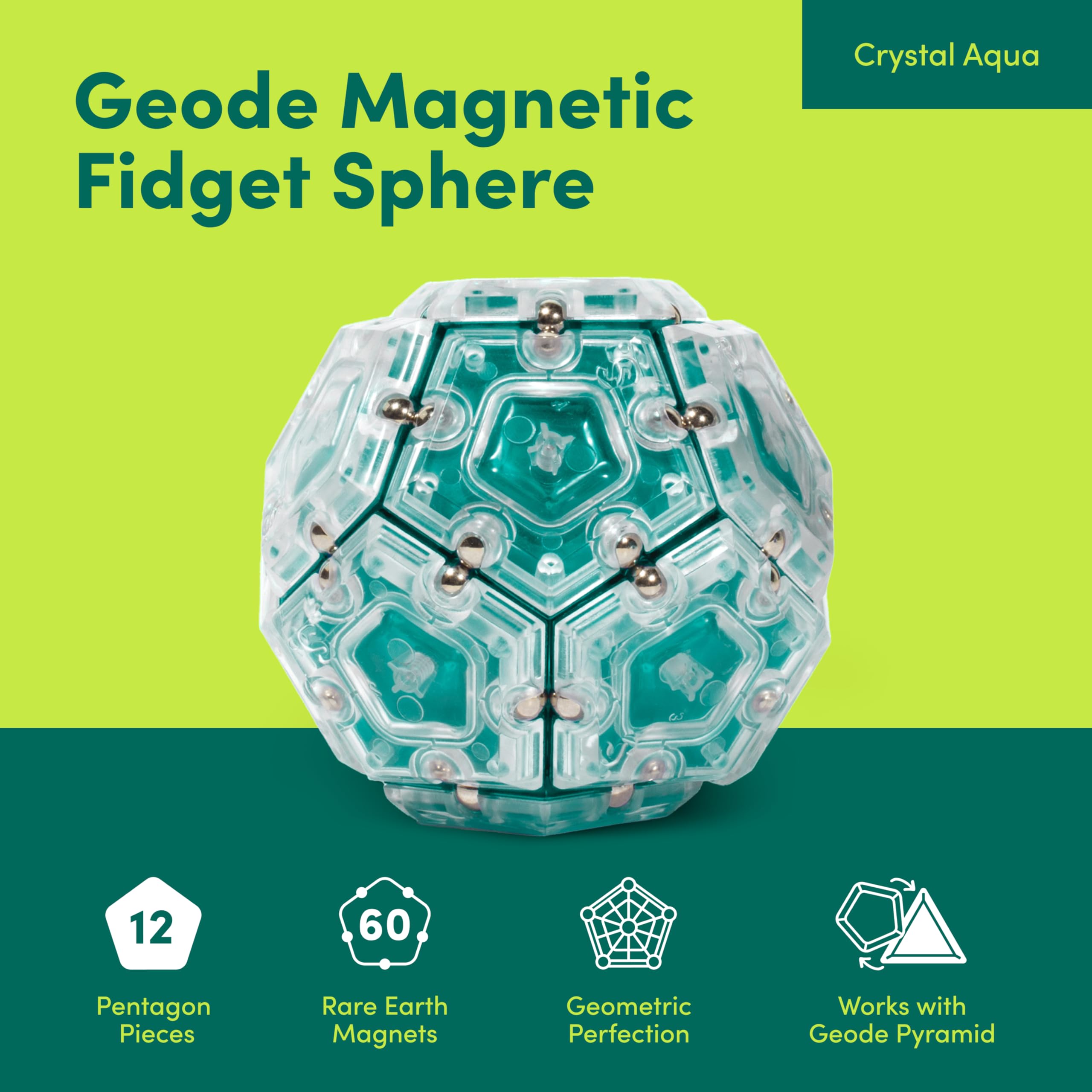 Geode Magnetic Sphere sensory tool close up components