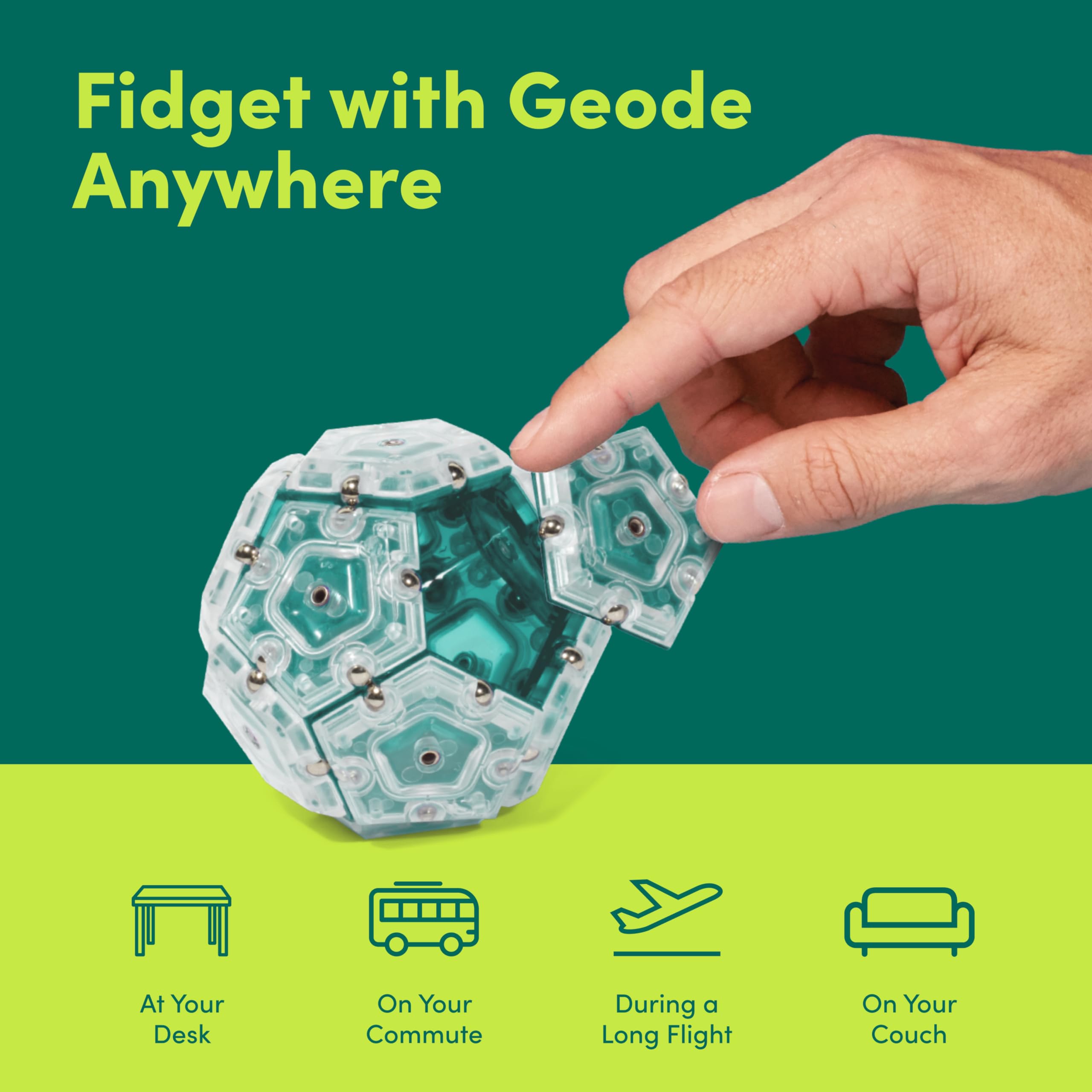 Speks Geode Magnetic Sphere magnetic pieces arranged