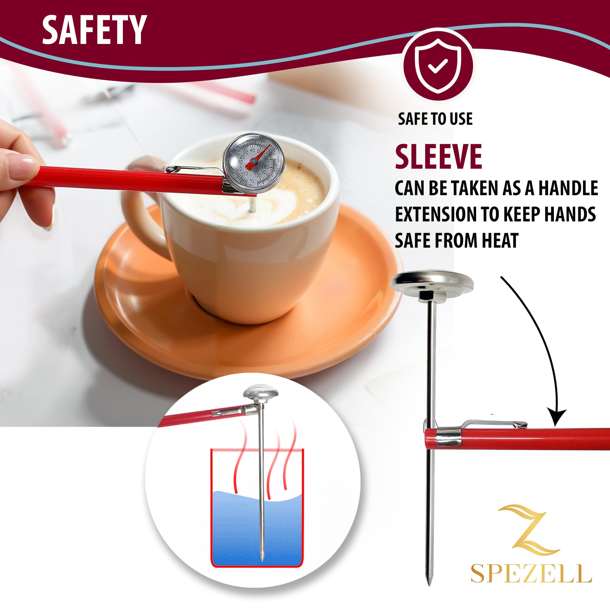 Thermometer for baby bottles and beverages in pocket form