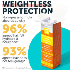 SPF 30 hair protection spray for sun-exposed hair