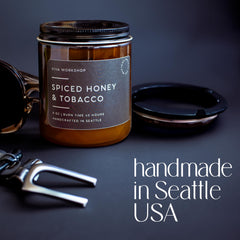 Natural soy wax candle Spiced Honey & Tobacco 8 oz