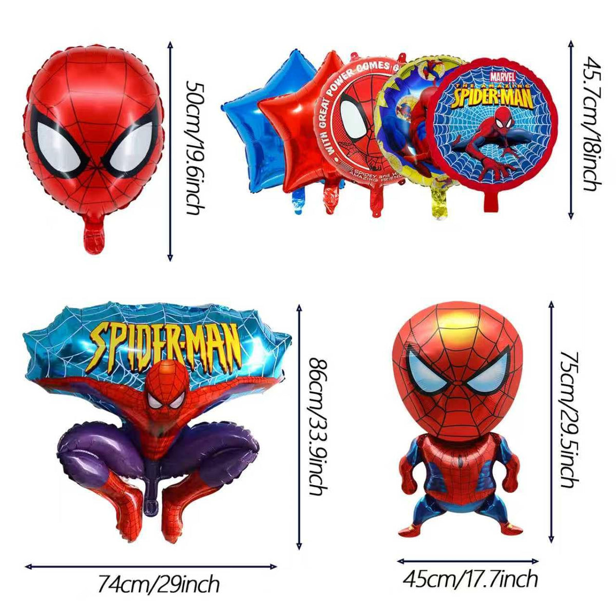 Spider Aluminum Balloon Set classic design foil balloons