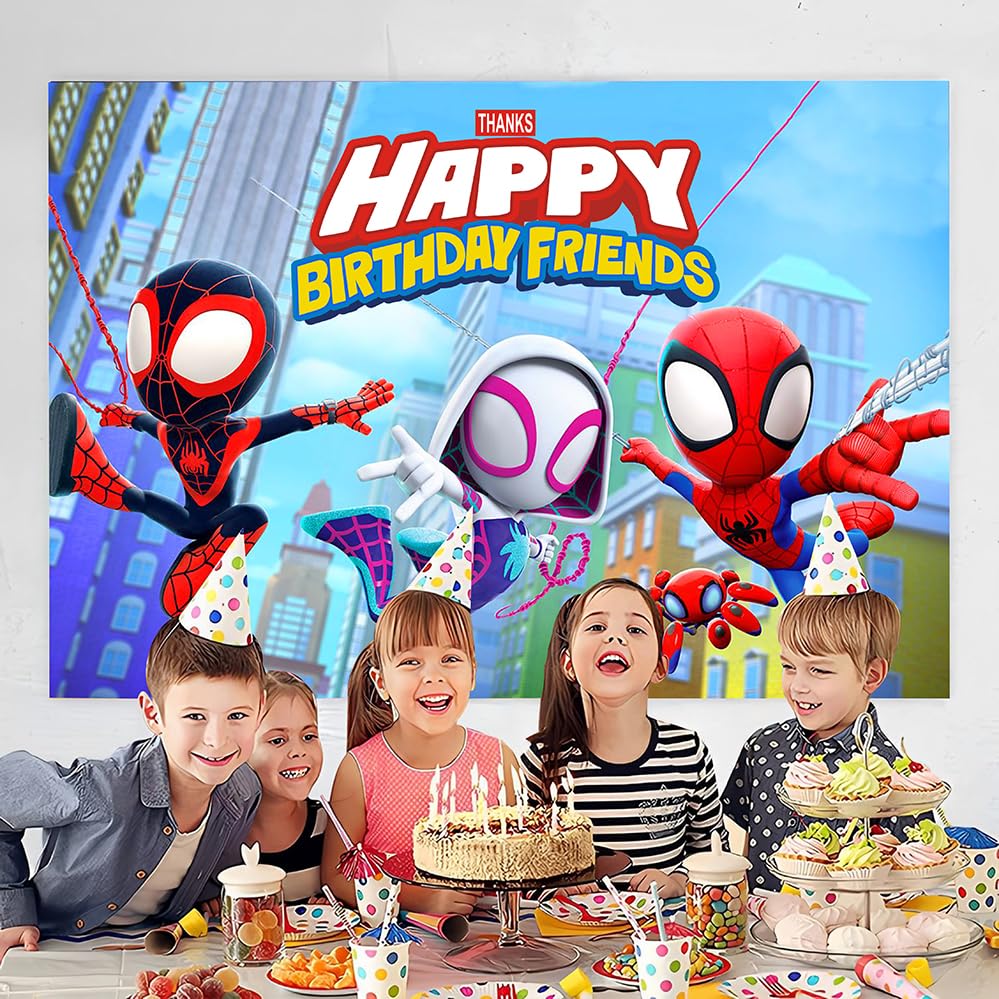 Happy Birthday Backdrop Banner for Kids Party