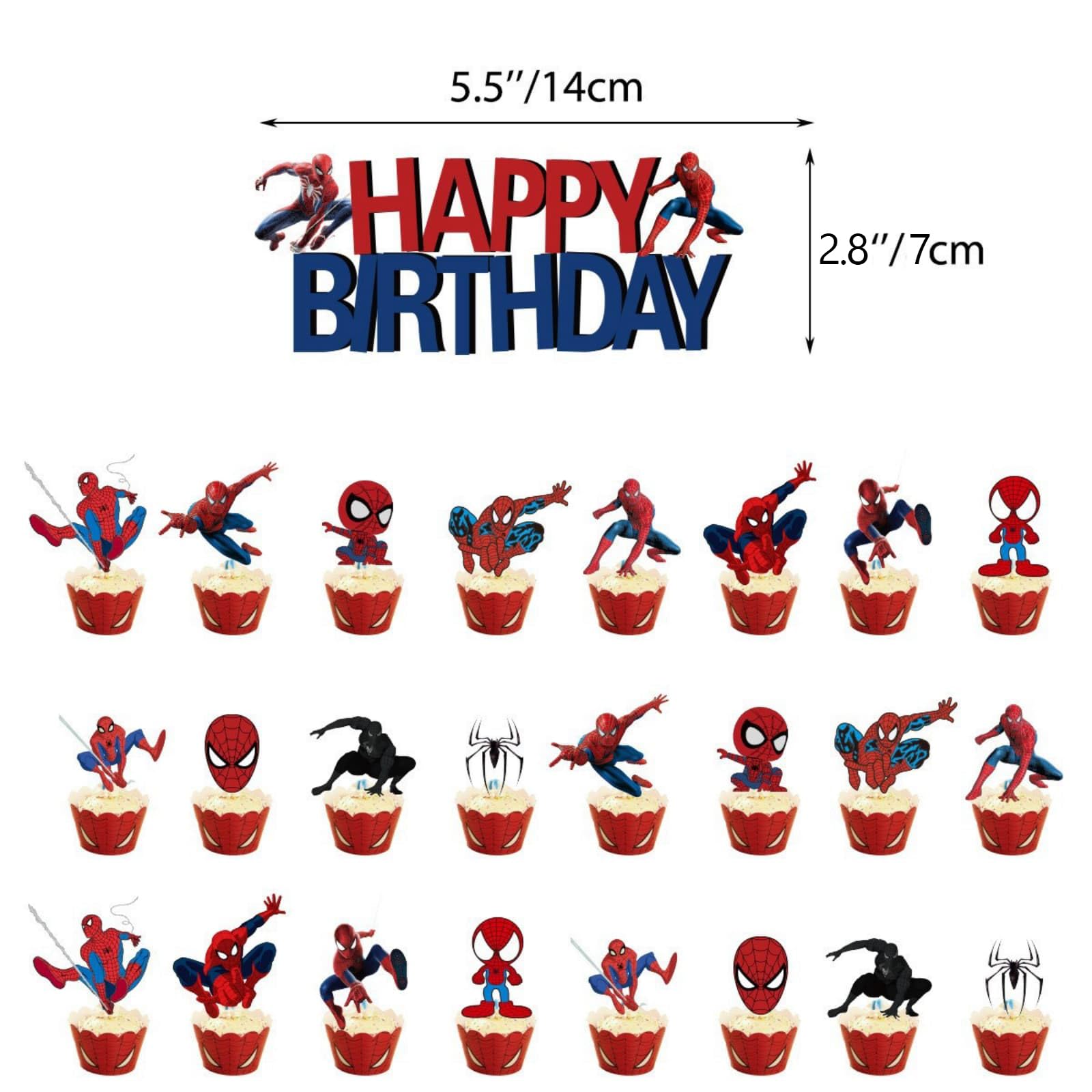 Tablecloth included in 52pcs Spider Birthday Decorations Pack