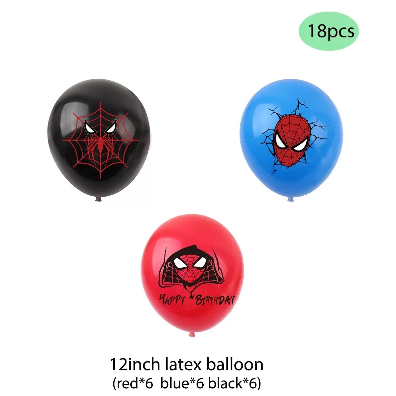 Complete spider birthday party decor setup from 52pcs Spider Birthday Decorations Pack