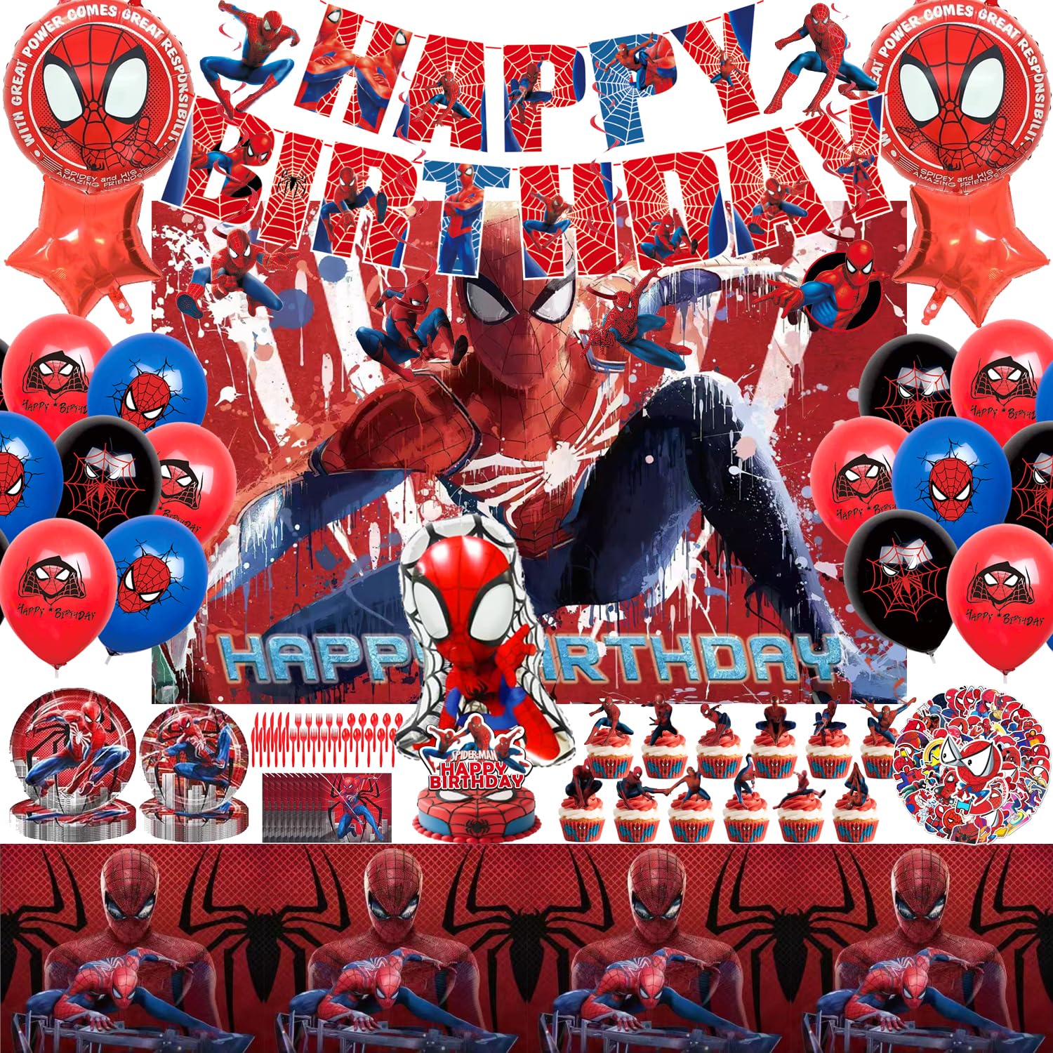 Spider-Man birthday banner for party decor