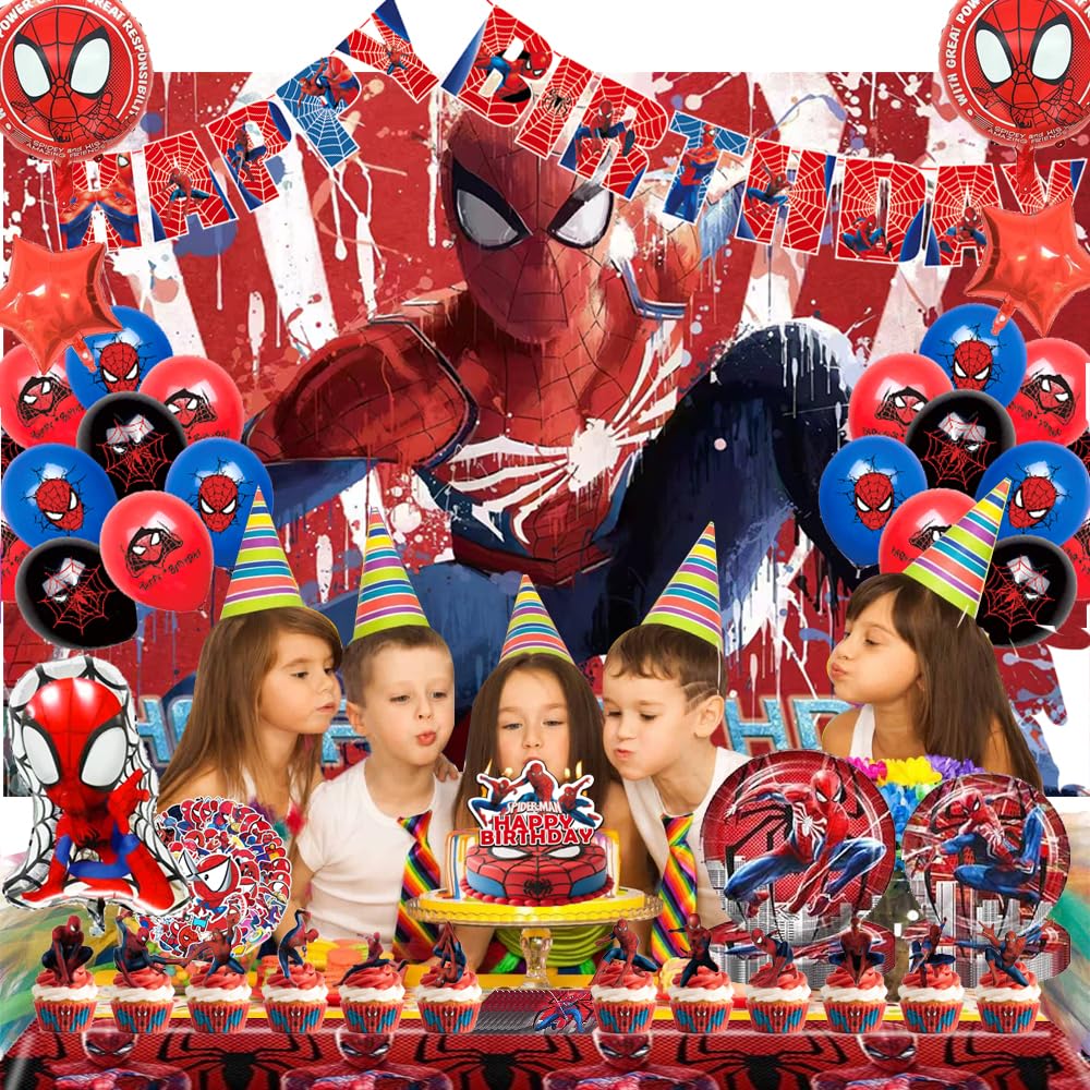Paper cupcake toppers for Spider-Man party