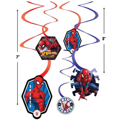 Three swirls with 7-inch cutouts featuring Spider-Man imagery