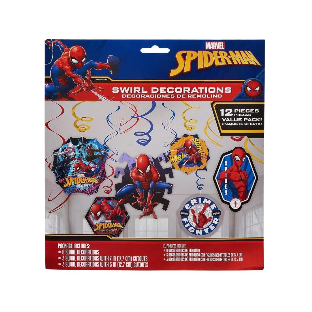 Six standard foiled swirls in Spider-Man colors