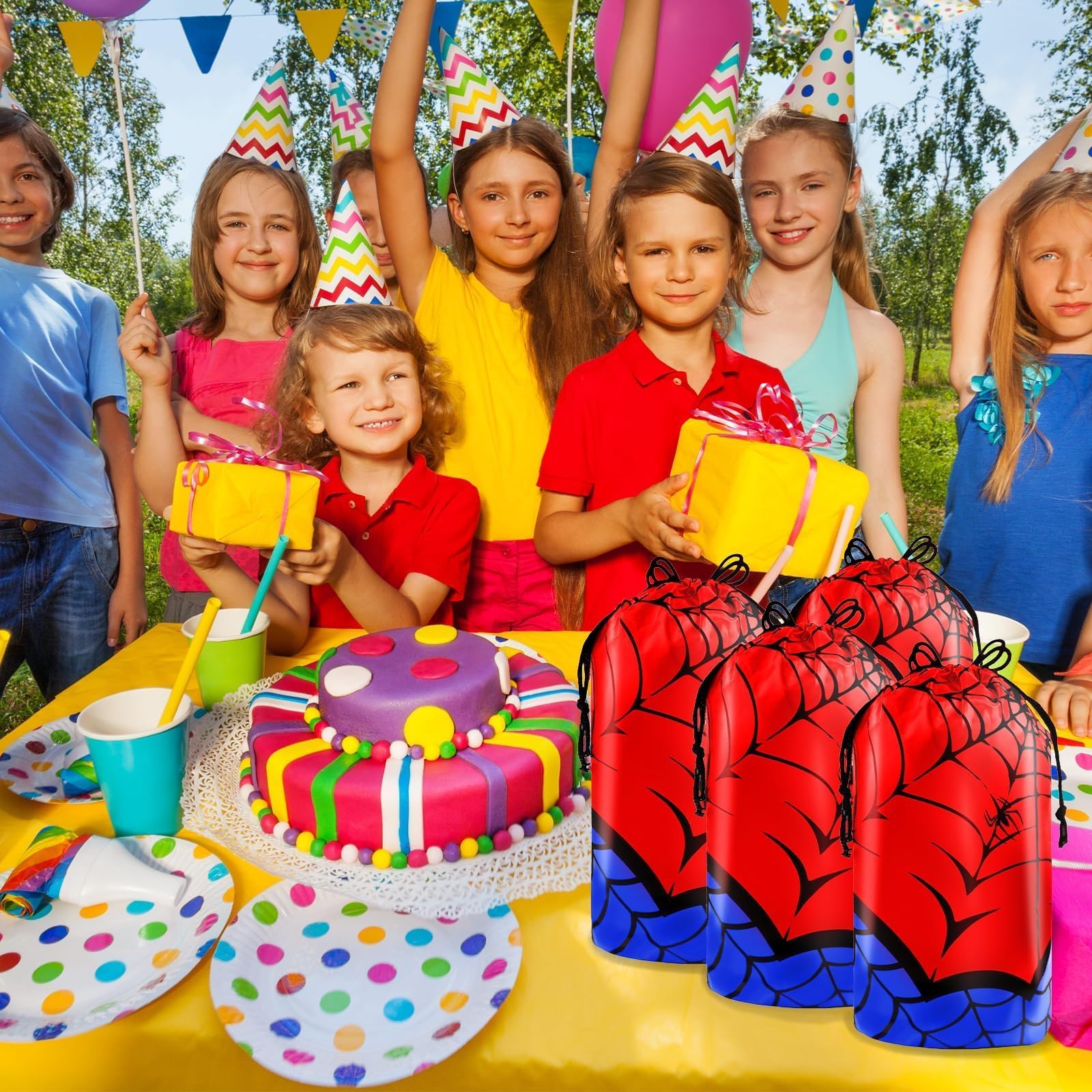 Spider themed birthday party bags HLHLLSW 50Pcs