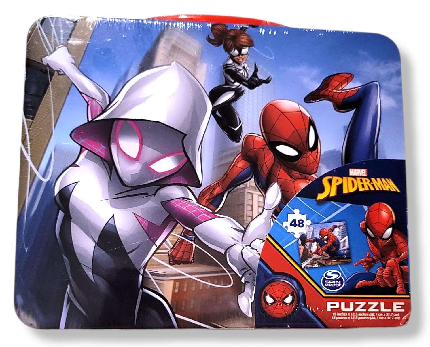 Spiderman 24pc puzzle inside lunch tin