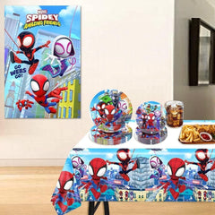 Spidey birthday plates 7inch and 9inch with 20 napkins and tablecover