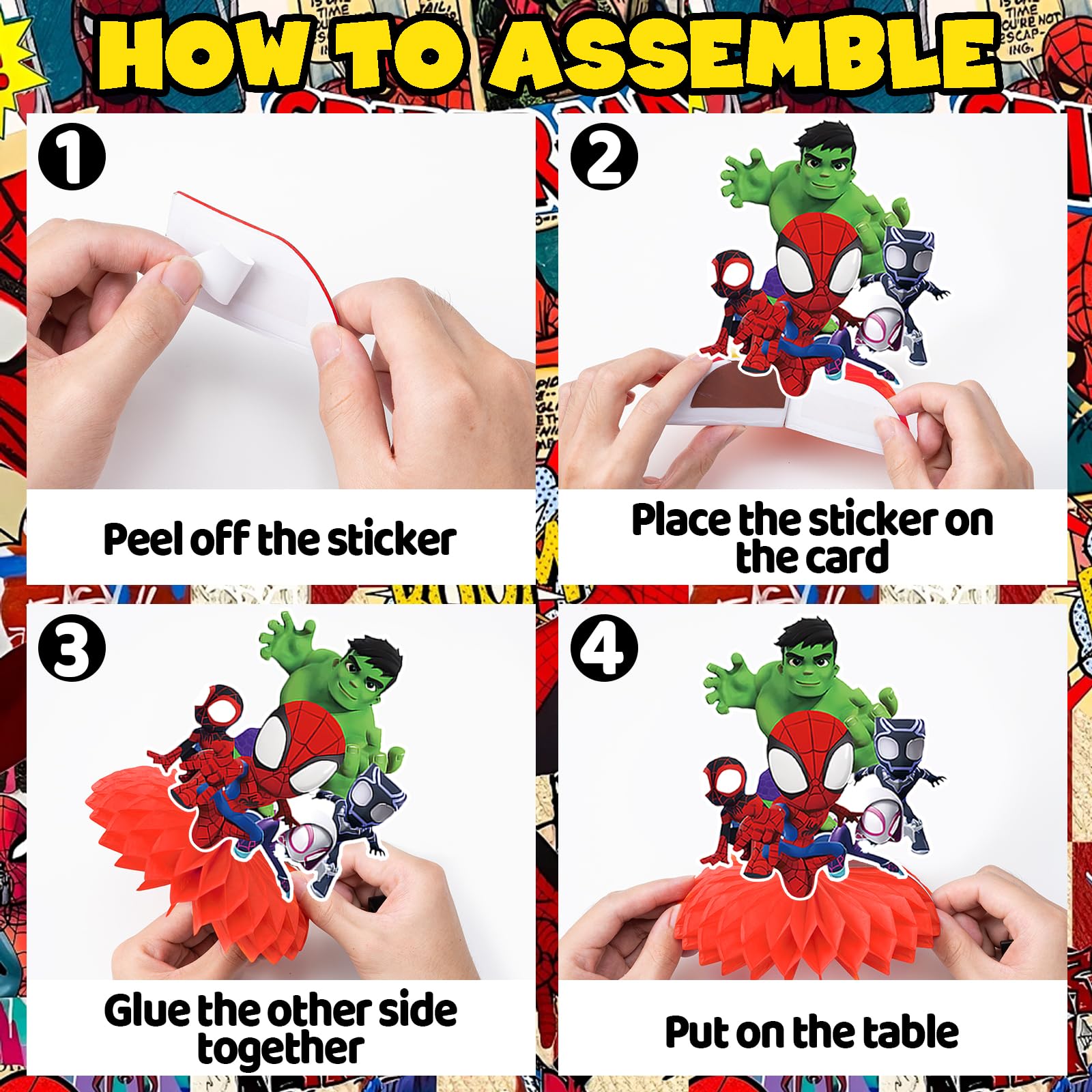 Spider themed centerpieces for kids party decor