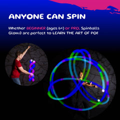 Glow.0 LED Poi adjustable leashes 12-24 inches