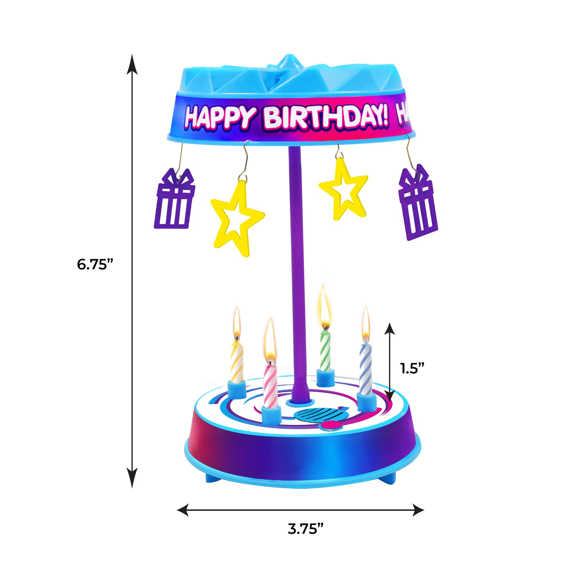 Spincredible Candle cake topper on celebration table