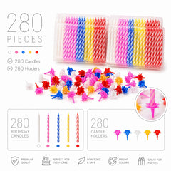 Slim spiral candles 2.75 inches tall for cakes