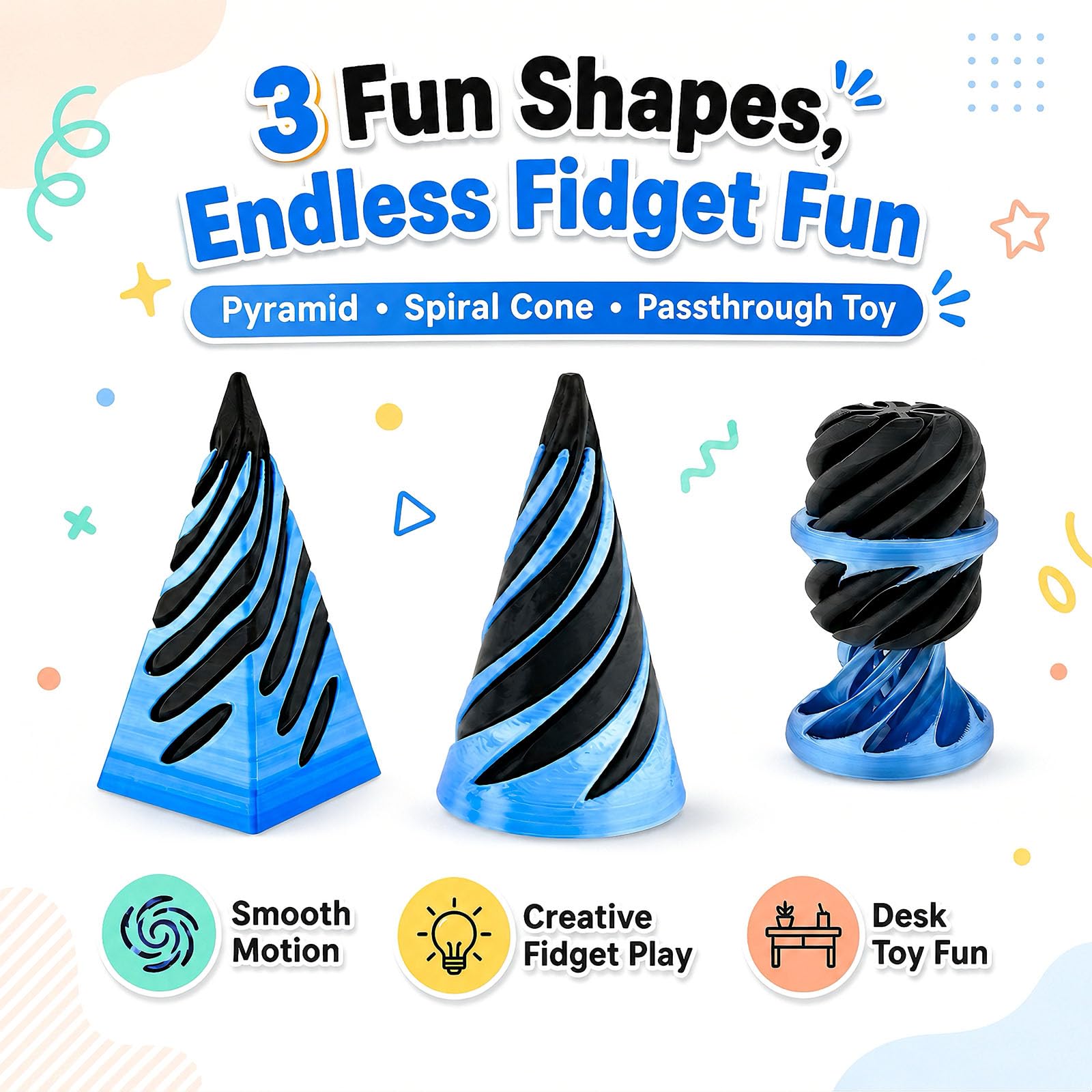 spiral cone passthrough fidget close up