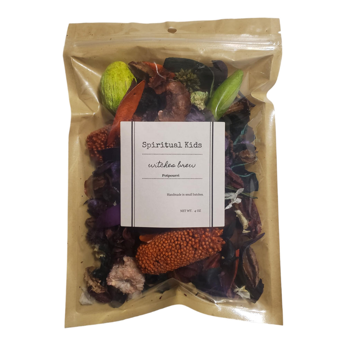 Spiritual Kids 4oz Witches Brew Potpourri orange purple green color blend