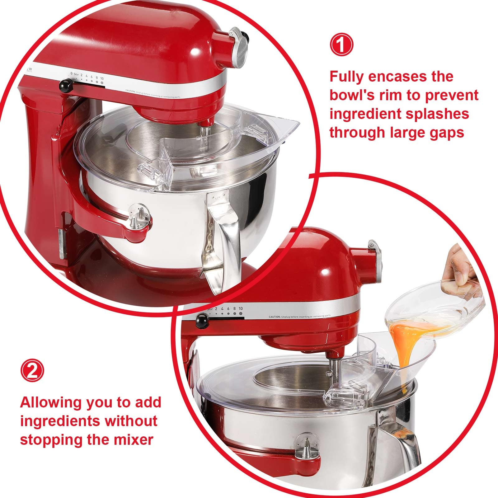 KitchenAid 6 Quart pouring shield close-up