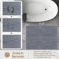 Anti-slip bathroom mat with four independent stone pads
