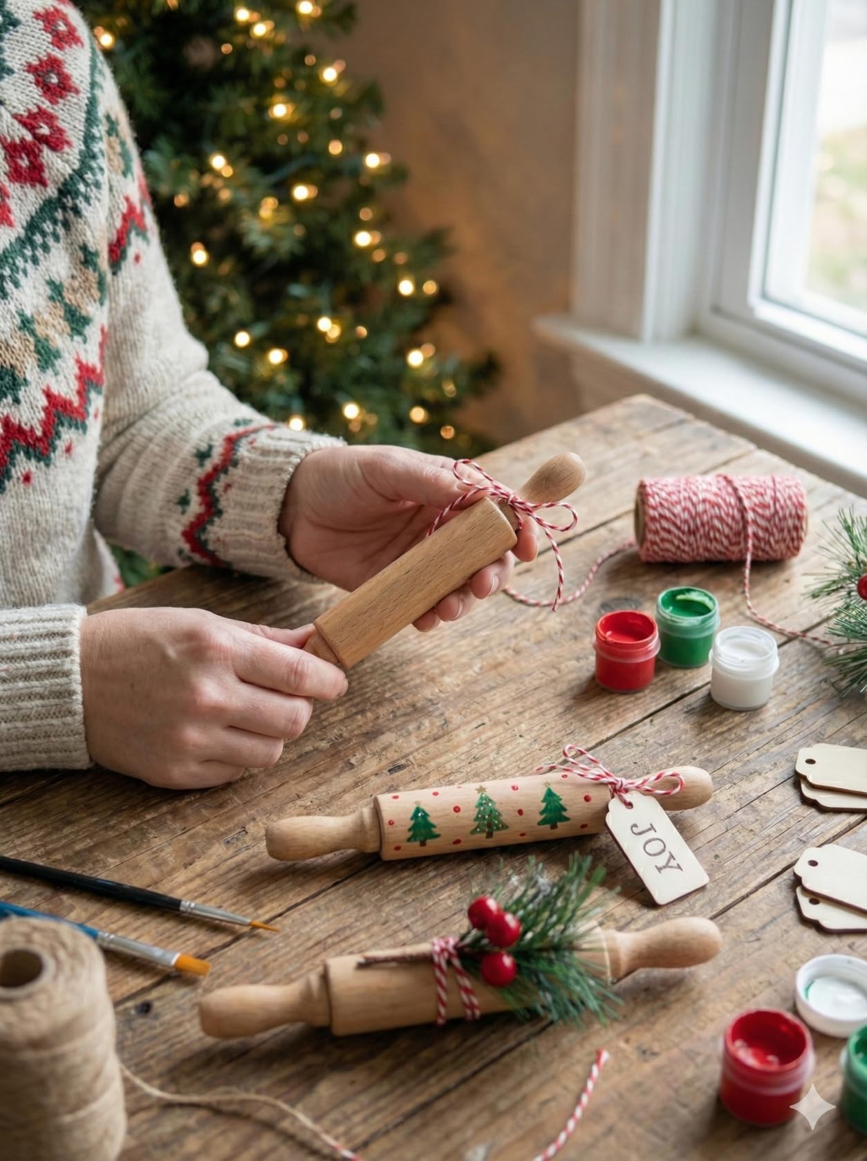 Splinter-free hardwood mini rolling pins for toddlers