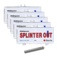 Five packages of Splinter Out Splinter Remover 20 count