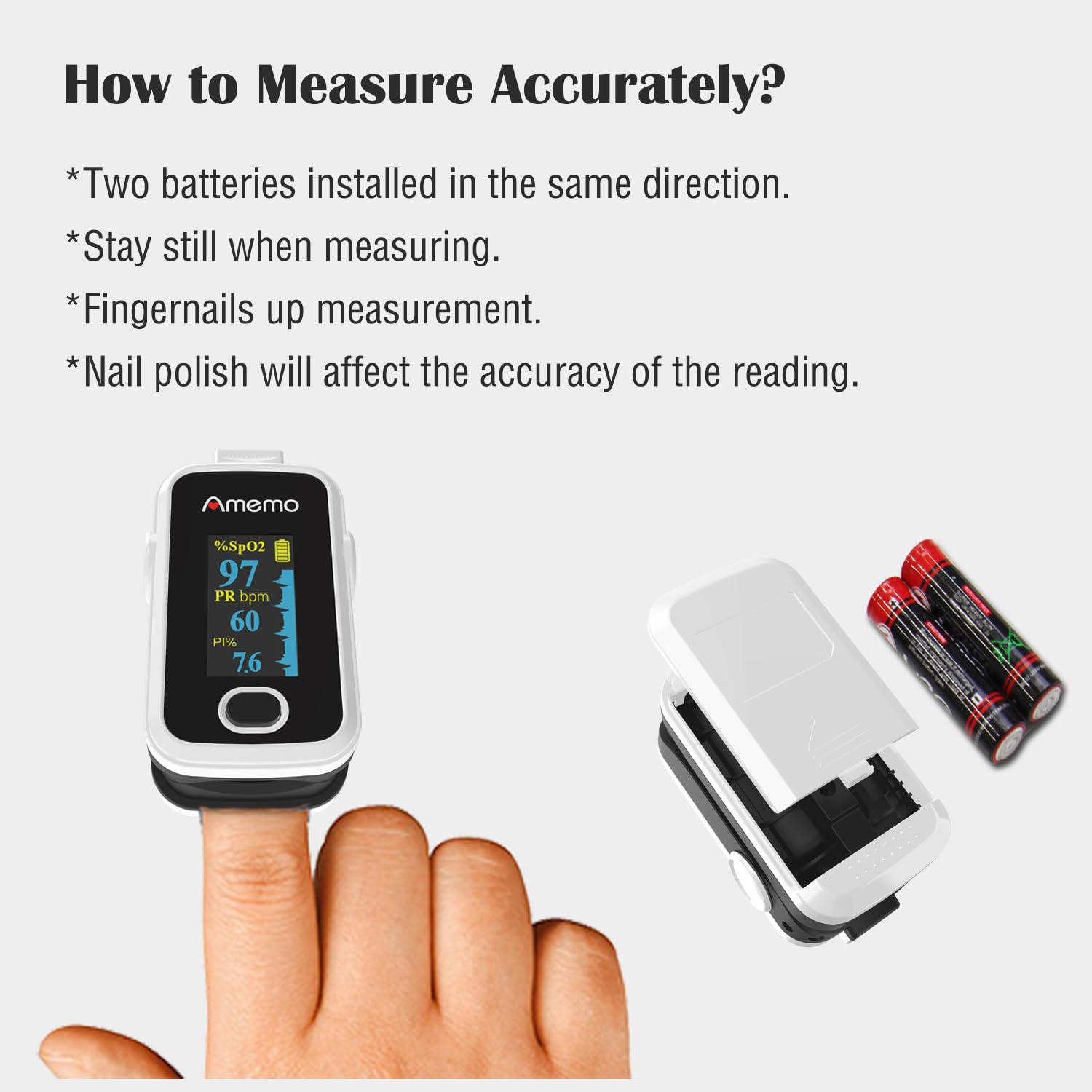 User manual included in oximeter packaging contents