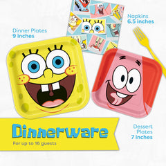 Spongebob Birthday Decorations 7 inch plates and napkins