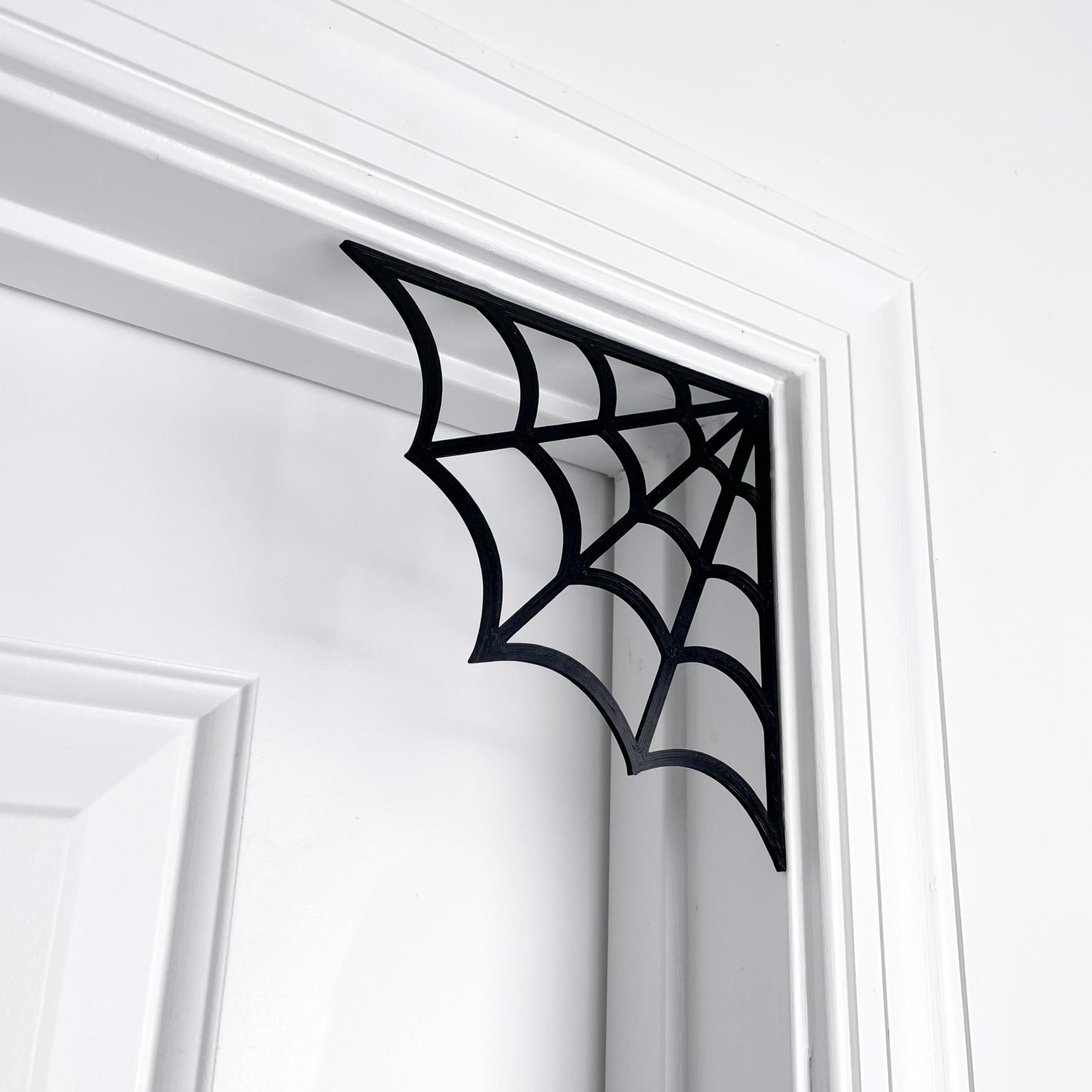 Spiderweb Gothic Creepy Decor door frame corner sign 6.25 x 6.25