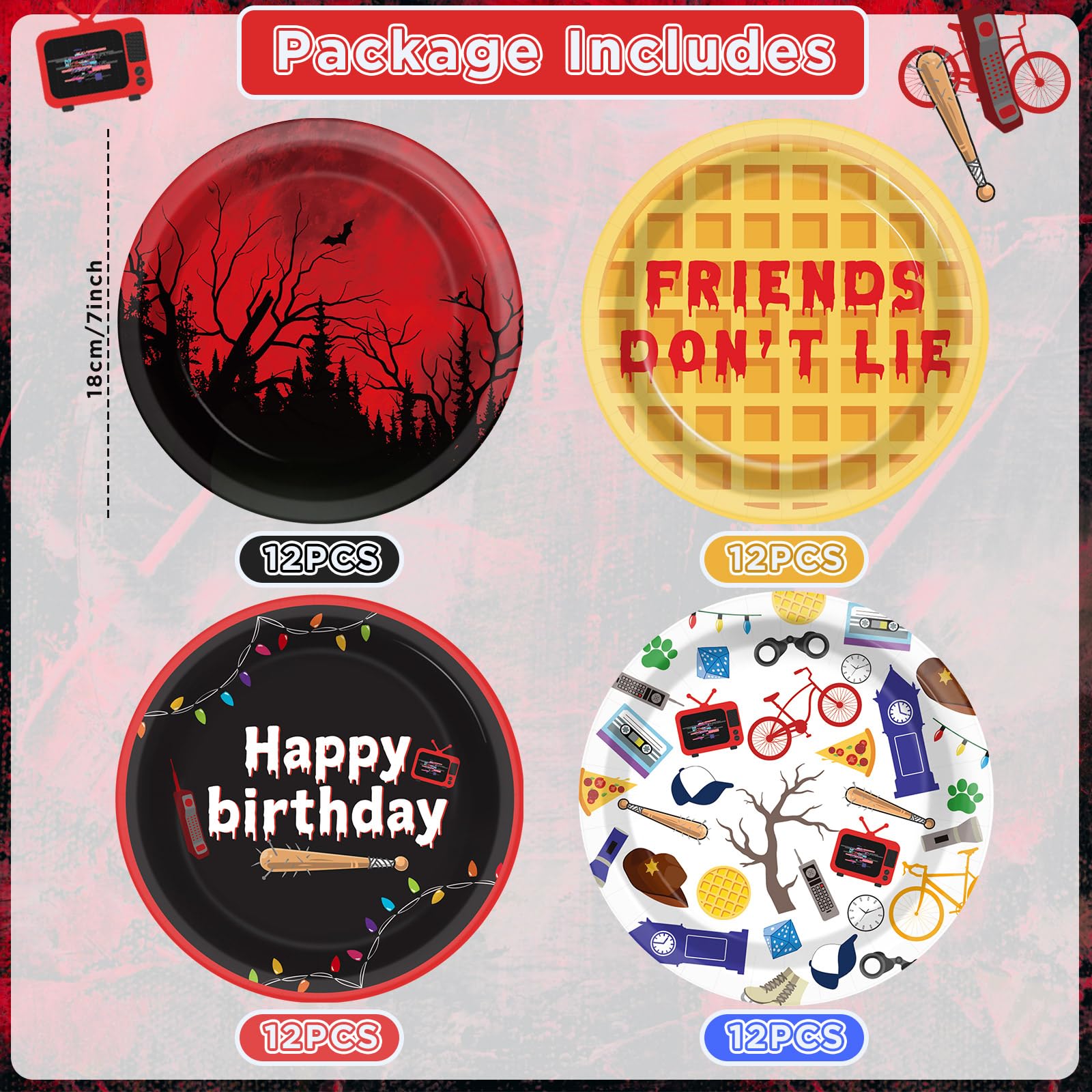 spooky forest birthday plates four designs