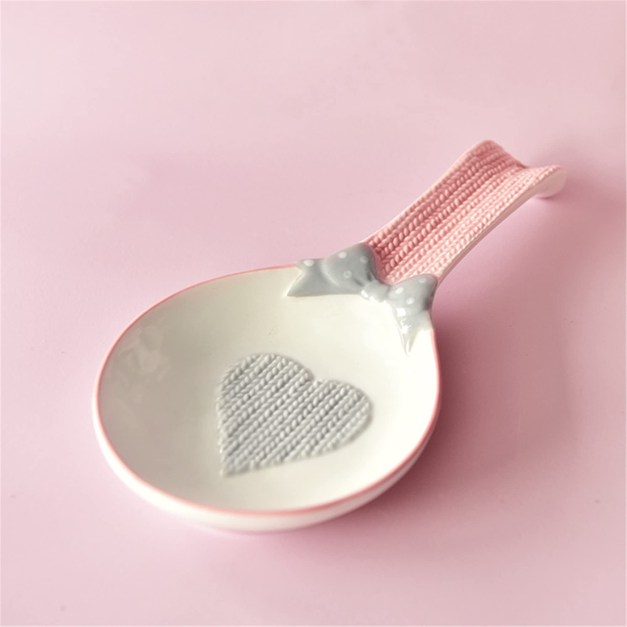 Modern farmhouse decor spoon rest pink white