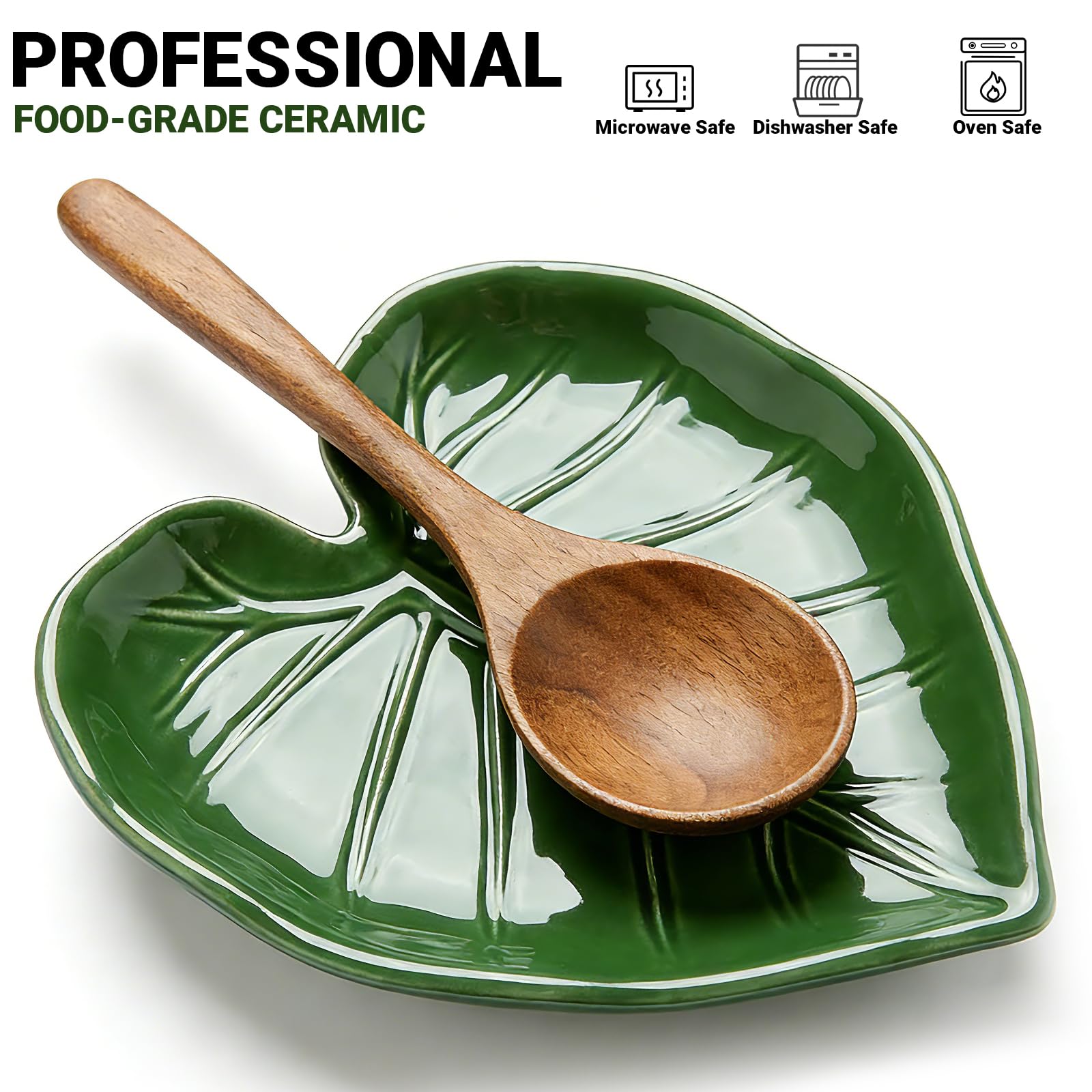Heat resistant ceramic spoon holder
