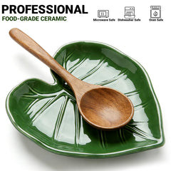 Heat resistant ceramic spoon holder