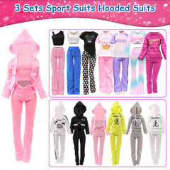 Two sport outfits and hooded suit among 10 sets
