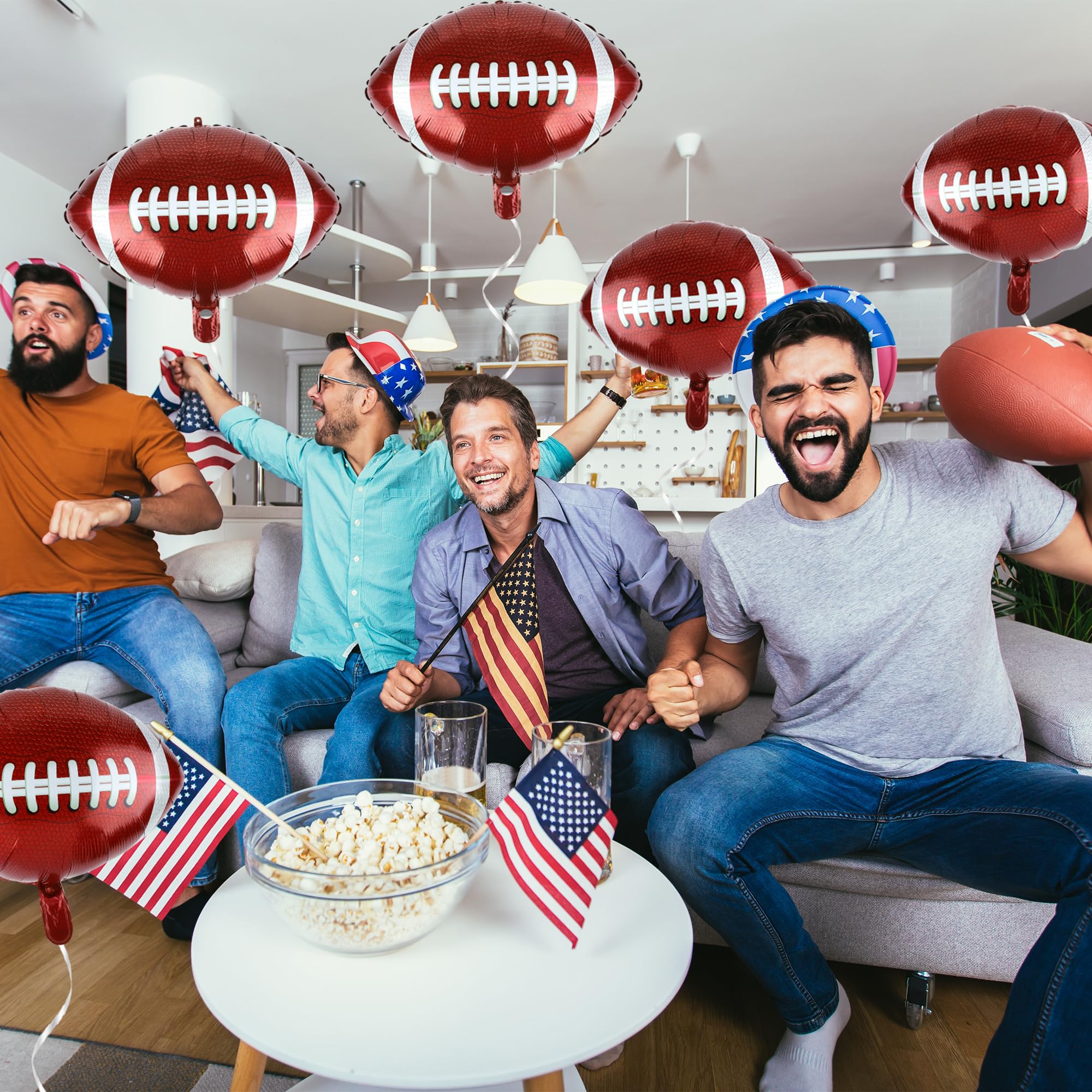 Sports event decoration with football foil balloons