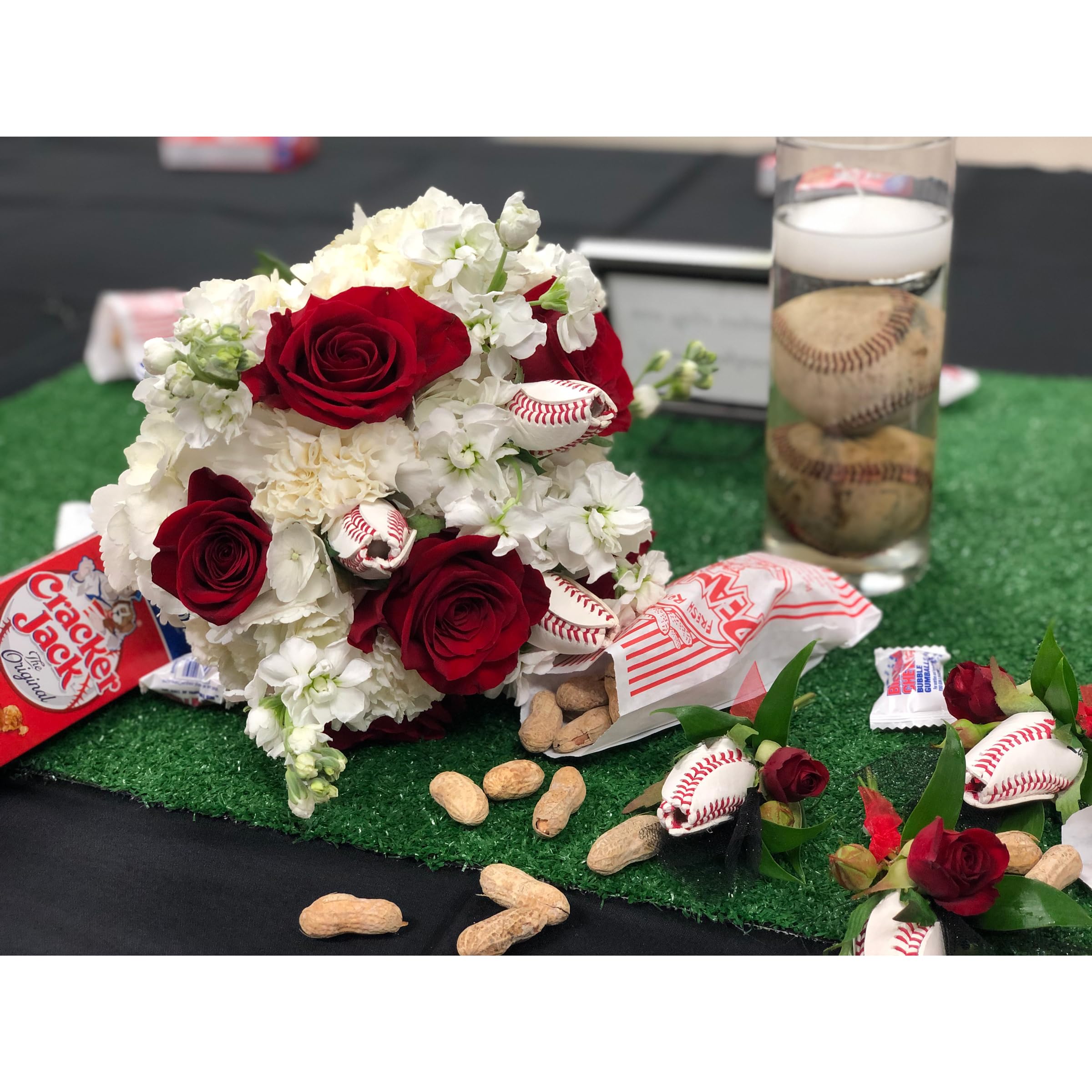 Handmade in the USA baseball rose by Sports Roses at San Diego facility