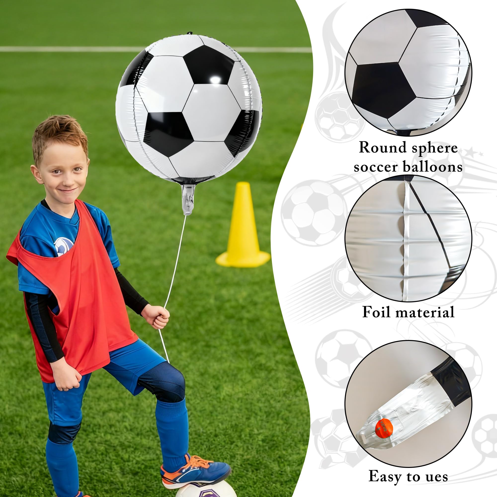 Sports theme balloon decor with soccer design