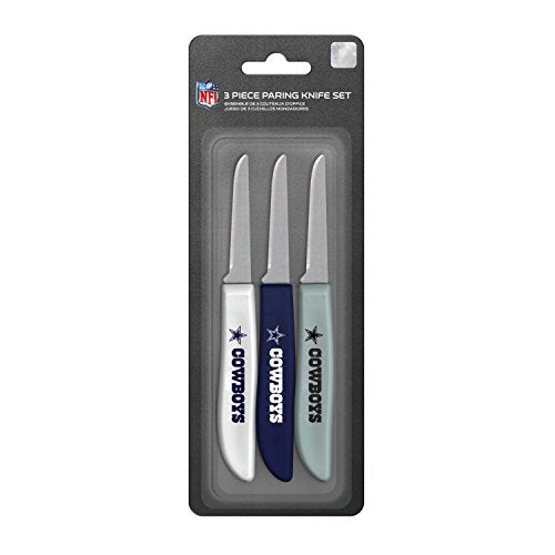 Dallas Cowboys paring knives 3-pack with team logo on handle